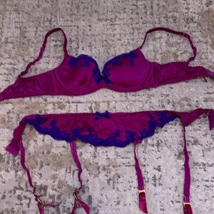 Agent Provocateur Purple and Blue Lingerie Set